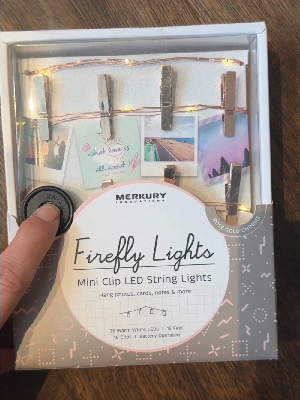NEW Firefly Lights Mini Clip LED String Lights - Rose Gold Chrome